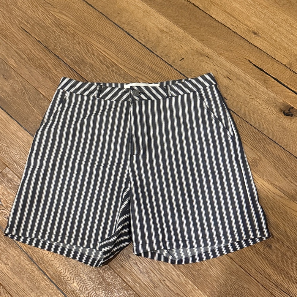 Treasure & Bond Black and White Striped Shorts